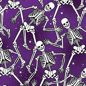 Benartex Fabric - Skeleton Crew Purple