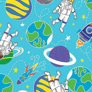 Benartex Fabric - Intergalactic Universe Turq.