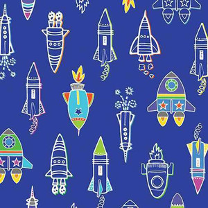 Benartex Fabric - Rocket Lift Off Blue