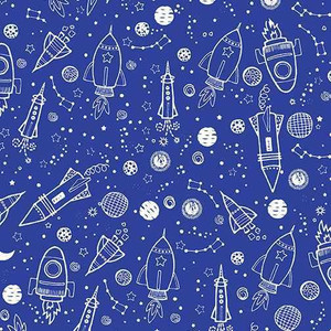 Benartex Fabric - Space Galaxy Blue