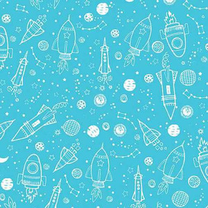 Benartex Fabric - Space Galaxy Turquoise