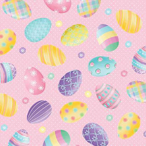 Benartex Fabric - Spring Easter Eggs Pink