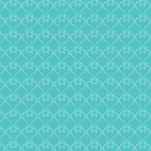 Benartex Fabric - Heart Trellis Aqua
