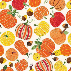 Benartex Fabric - Pumpkin Patch Cream