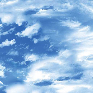 Benartex Fabric - Skies Above Medium Blue