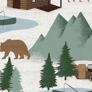 Benartex Fabric - At the Cabin Cream