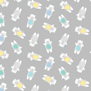 Benartex Fabric - Adorable Bear Grey