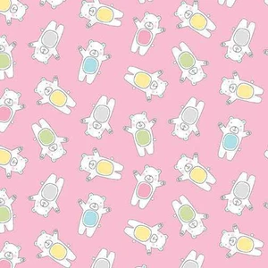Benartex Fabric - Adorable Bear Pink