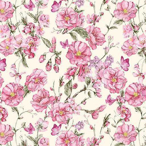 Benartex Fabric - Anthemy Rose