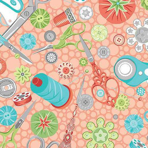 Benartex Fabric - Tools Coral