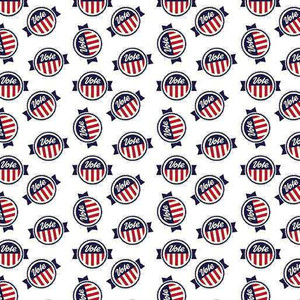 Benartex Fabric - Vote Buttons White