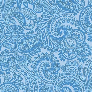 Benartex Fabric - Paisley Blue