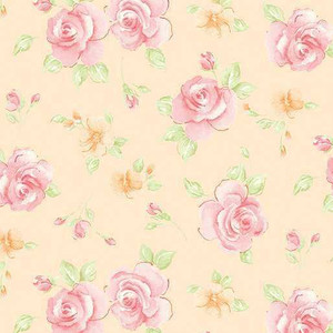 Benartex Fabric - Rosa Posa Light Apricot