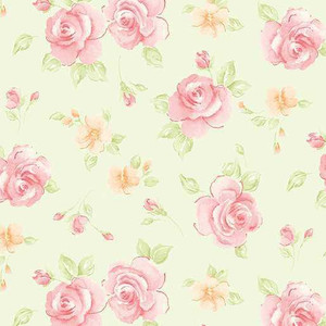 Benartex Fabric - Rosa Posa Light Mint