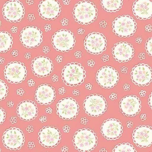Benartex Fabric - Rose Doily Pink