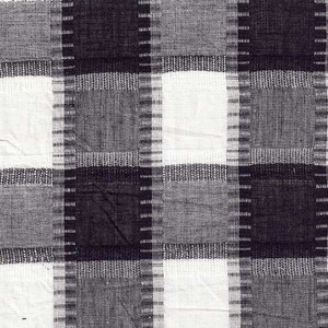 Benartex Fabric - Dobby/Plaid Black/Cream