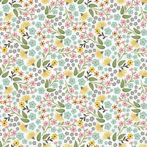 Blank Quilting Fabric - Folk Garden Floral