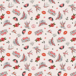 Camelot Fabric - Tattoo Parlour - Light Peach