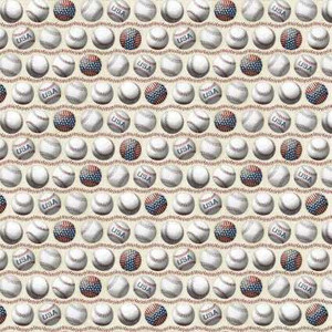 Benartex Fabric - Game Time - Baseballs on White