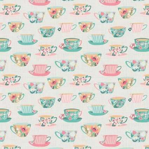 Camelot Fabric - Ode to Blue Jay - Tea Cups