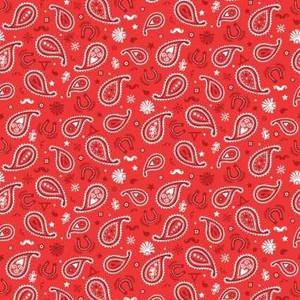 Freckle + Lollie Fabric - Howdy Pard'Ner - Red Bandana