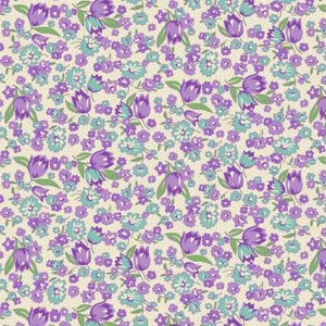 Henry Glass Fabric - Nana Mae - Tulips in Lavender