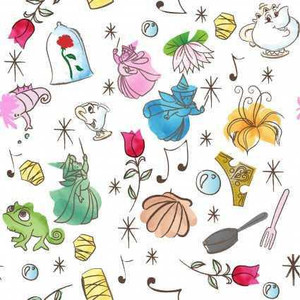 Springs Creative Fabric - Disney Princess - Symbols