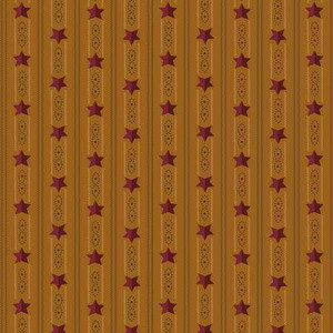 Henry Glass Fabric - Gold Ticking Star Stripe
