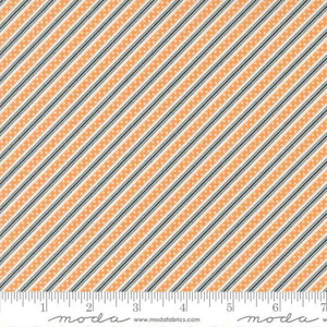Moda Fabric - Harvest Moon - Stripe Pumpkin Midnight