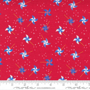 Moda Fabric - Holiday Americana Pinwheels Red
