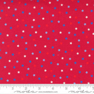 Moda Fabric - Holiday Americana Multi Stars - Red