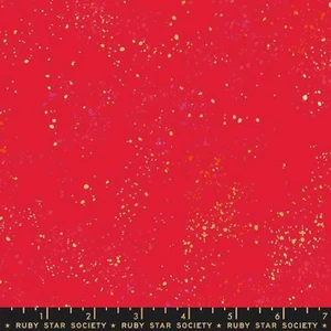 Ruby Star Society Fabric - Speckled - Metallic Scarlet