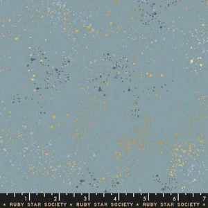Ruby Star Society Fabric - Speckled - Metallic Soft Blue