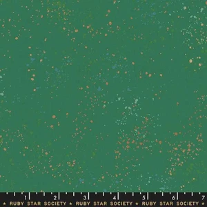 Ruby Star Society Fabric - Speckled - Metallic Emerald Green