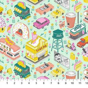 Northcott Fabric - American Road Trip - Drive In