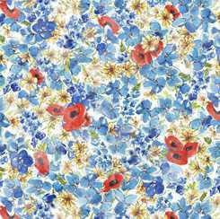 QT Fabric - Packed Floral Blue