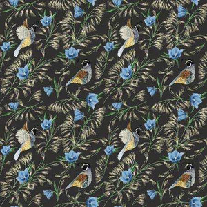 Riley Blake Designs Fabric - Golden Poppies Quail Charcoal