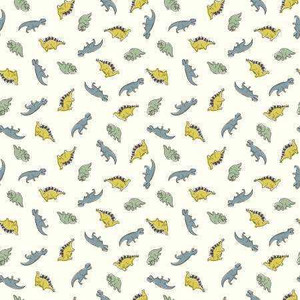 Riley Blake Designs Fabric - Roar Mini Dinos Cream
