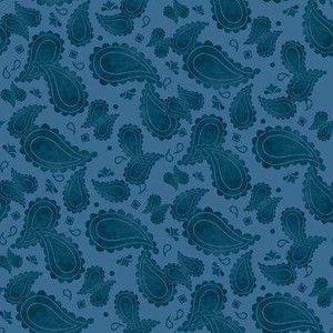 Riley Blake Designs Fabric - Ride The Range Paisley Denim