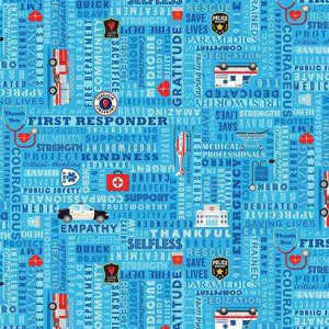 Timeless Treasures Fabric - Everyday Heroes - 1st Responders Blue