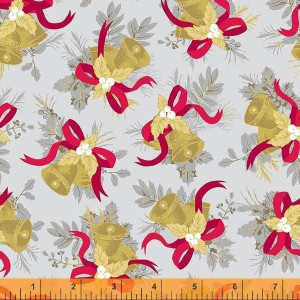 Windham Fabric - Frosted Forest - Ring Bells Light Gray