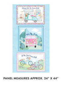 Benartex Fabric - Enjoy The Ride - Panel Blue