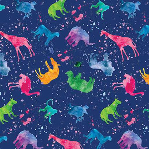 Benartex Fabric - Safari Confetti Navy