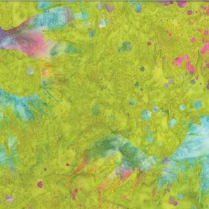 Benartex Fabric - Bali Paint Palette - Splatter Lime