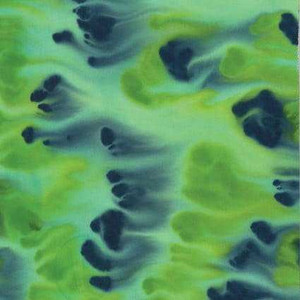 Benartex Fabric - Bali Paint Palette - Brush Strokes Green/Navy
