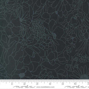 Moda Fabric - Gilded - Doodle Garden - Ink Black