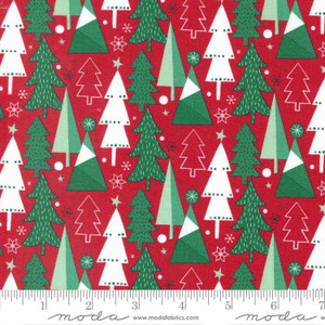 Moda Fabric - Hello Holidays - Trees Red Scarf