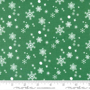 Moda Fabric - Hello Holidays - Snowflakes Evergreen