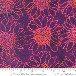Moda Fabric - Bonfire Batiks - Flowers Mum