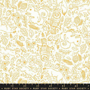 Ruby Star Society Fabric - Winterglow - Fauna Honey